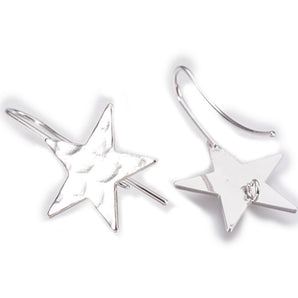 Brass Silver Star Earring Findings