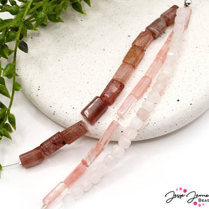 Ombré Trio Bead Strands in Strawberry Jam