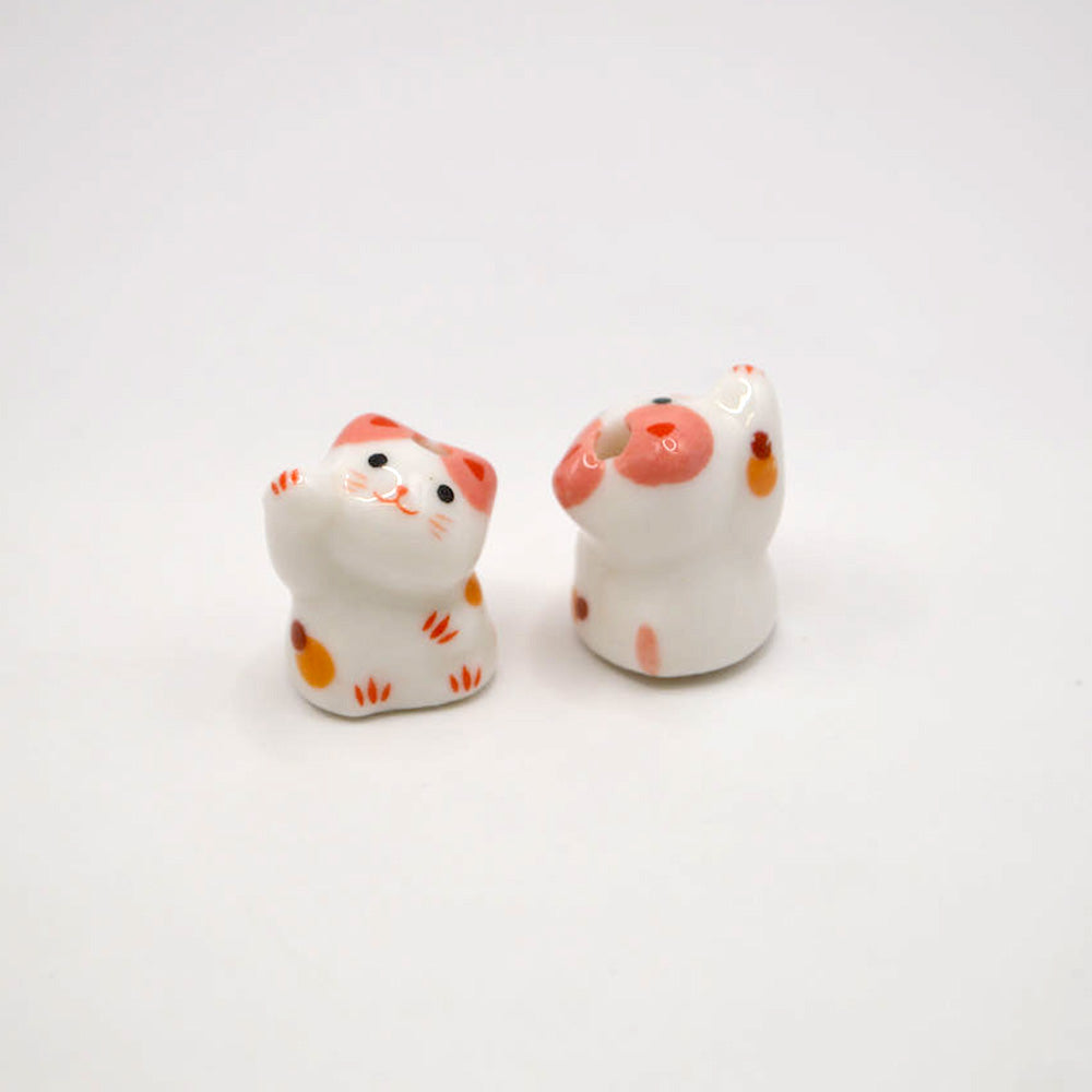 Strawberry the Lucky Cat Ceramic Bead