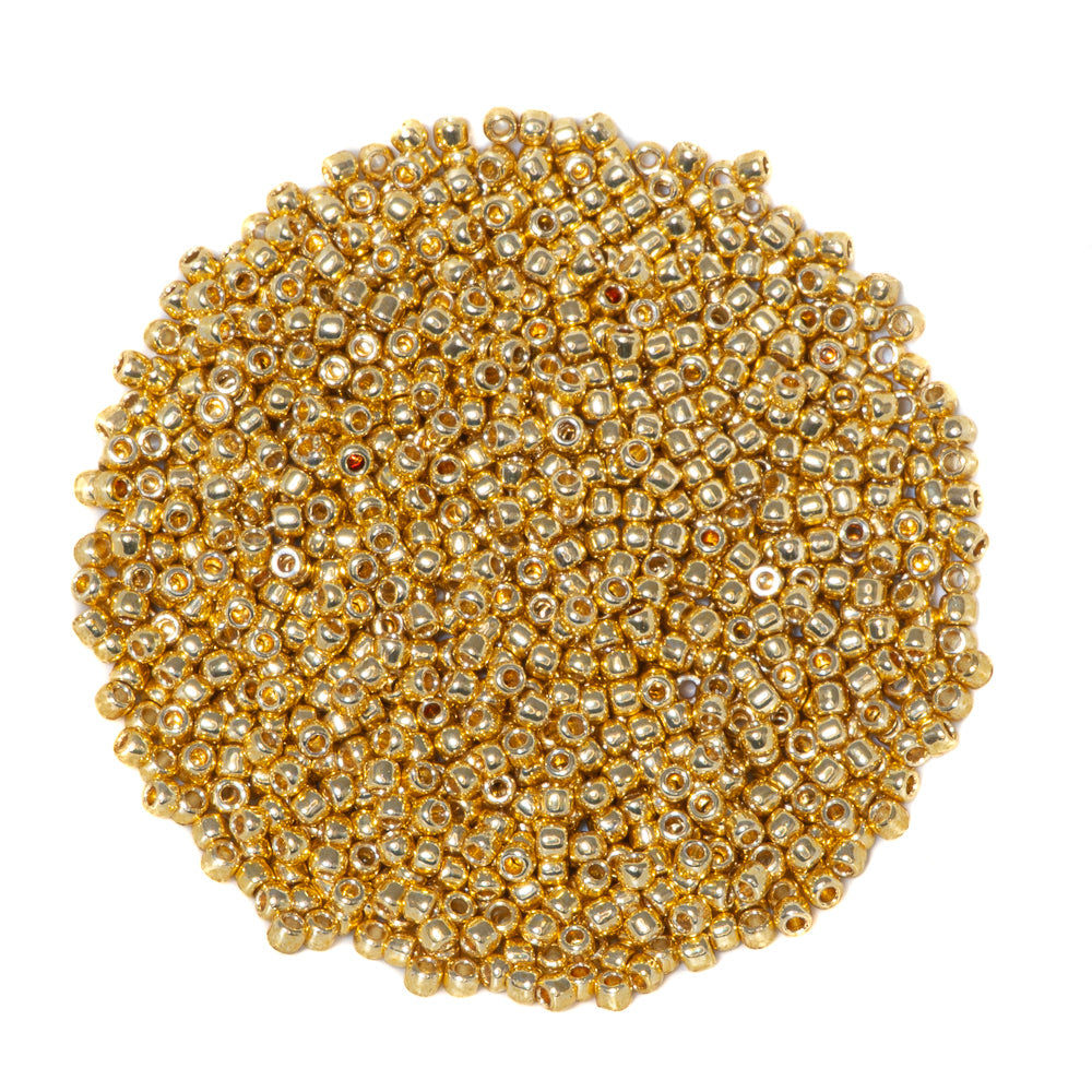 TOHO Glass 11/0 Seed Beads in Galvanized Classic Gold
