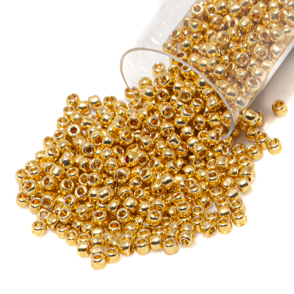 TOHO Glass 11/0 Seed Beads in Galvanized Classic Gold