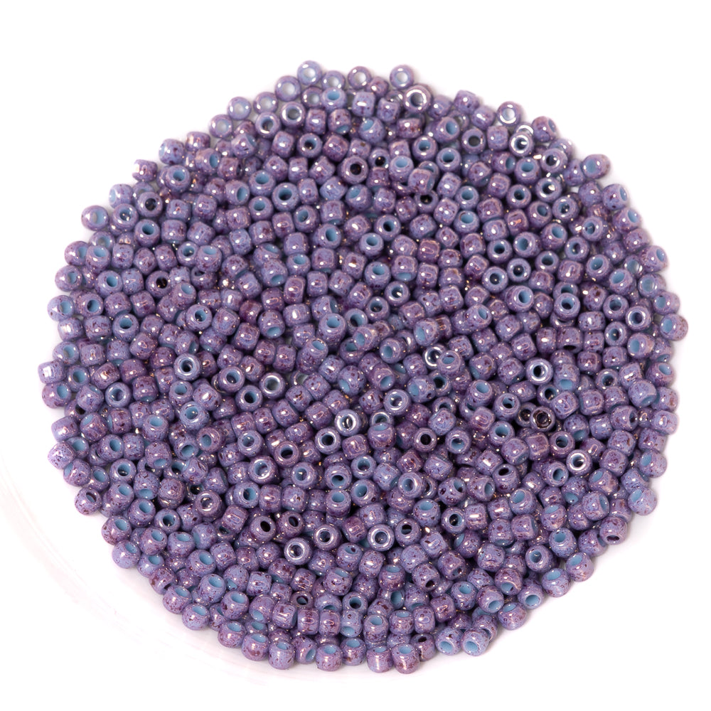 TOHO Glass 11/0 Seed Beads in Marbled Purple Posies