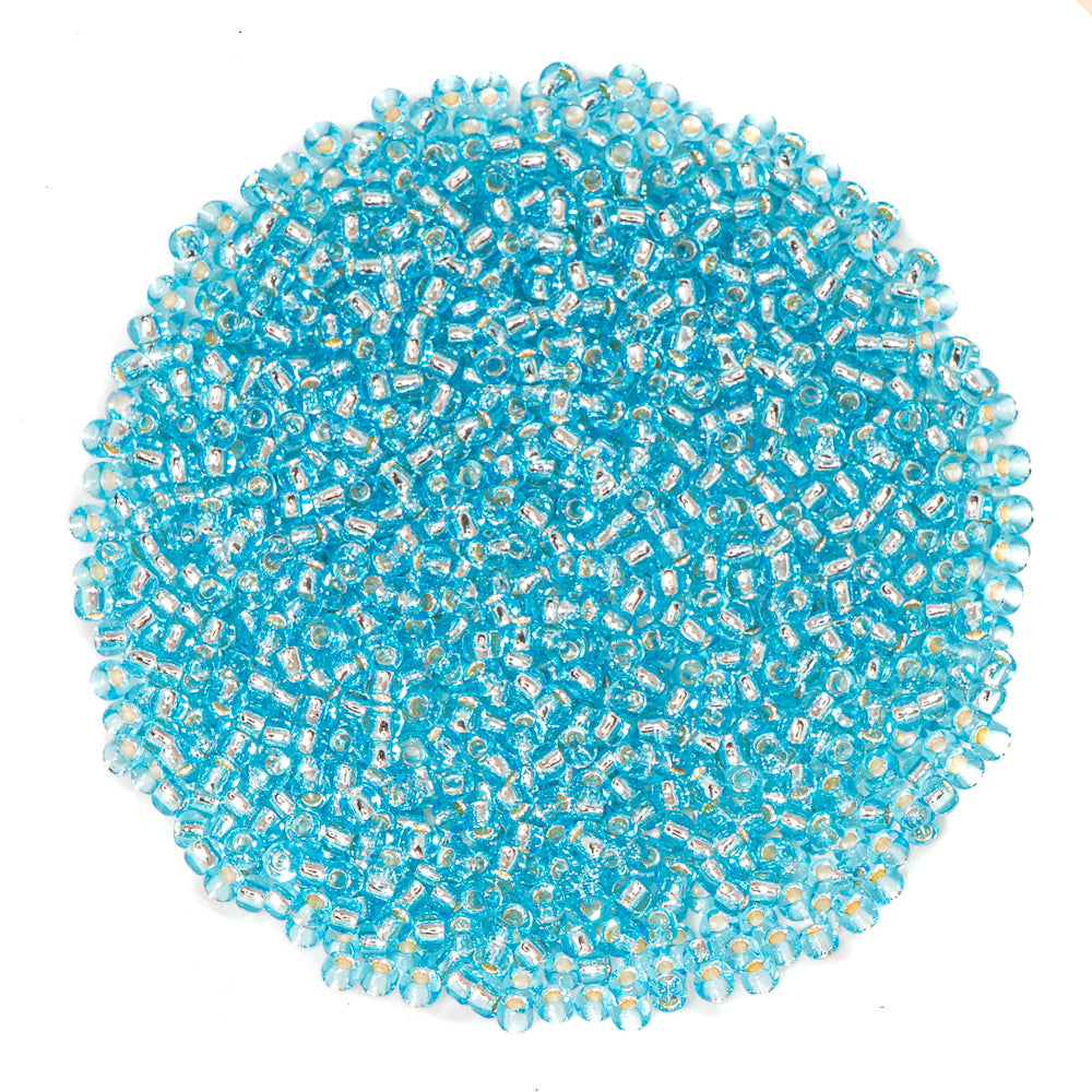 TOHO Glass 11/0 Seed Beads in Silver Lined Turquoise