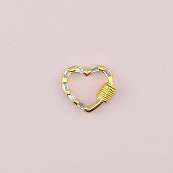 18K Gold Sparkling Heart Twist n Lock Clasp