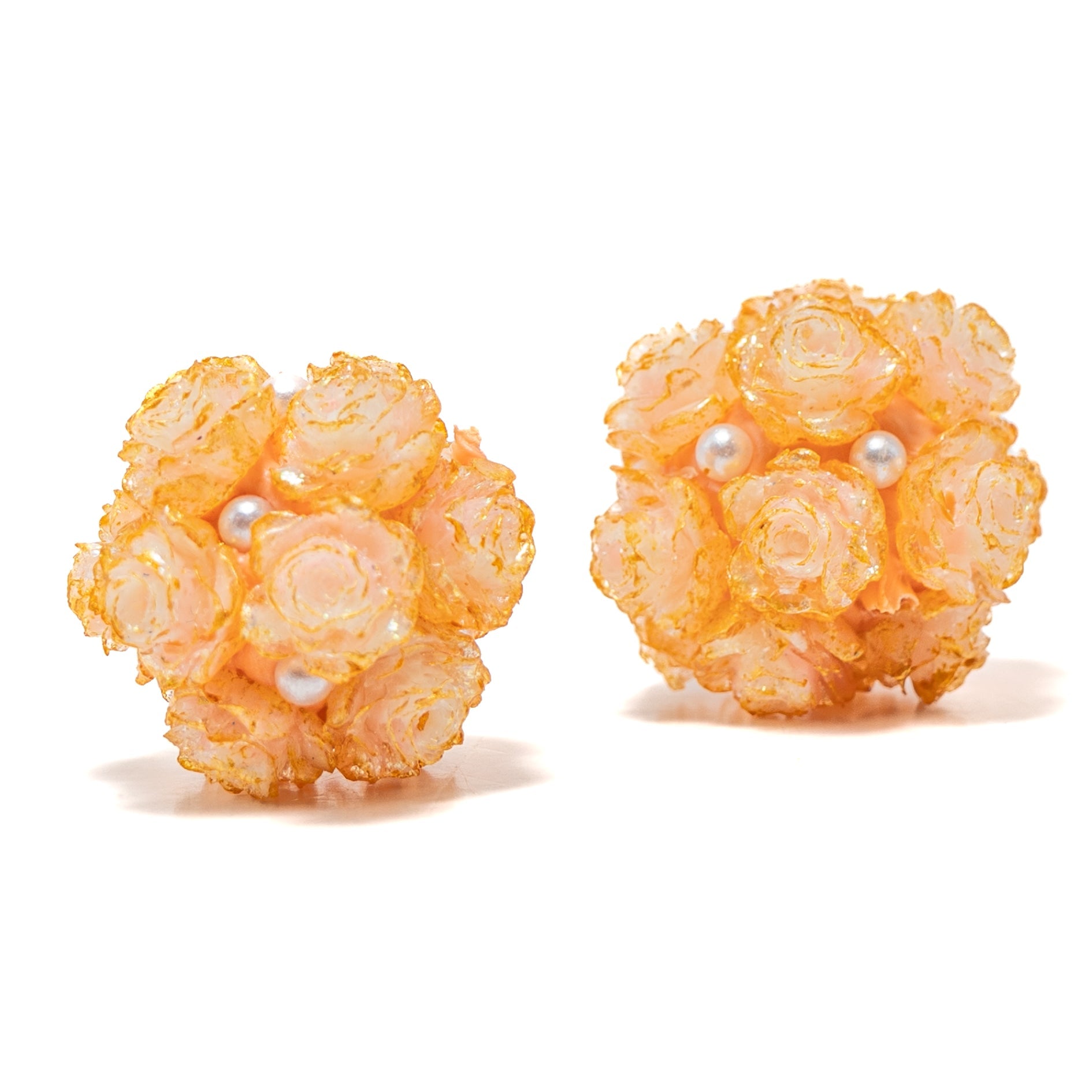 Vintage Garden Boho Bead Pair in California Poppies