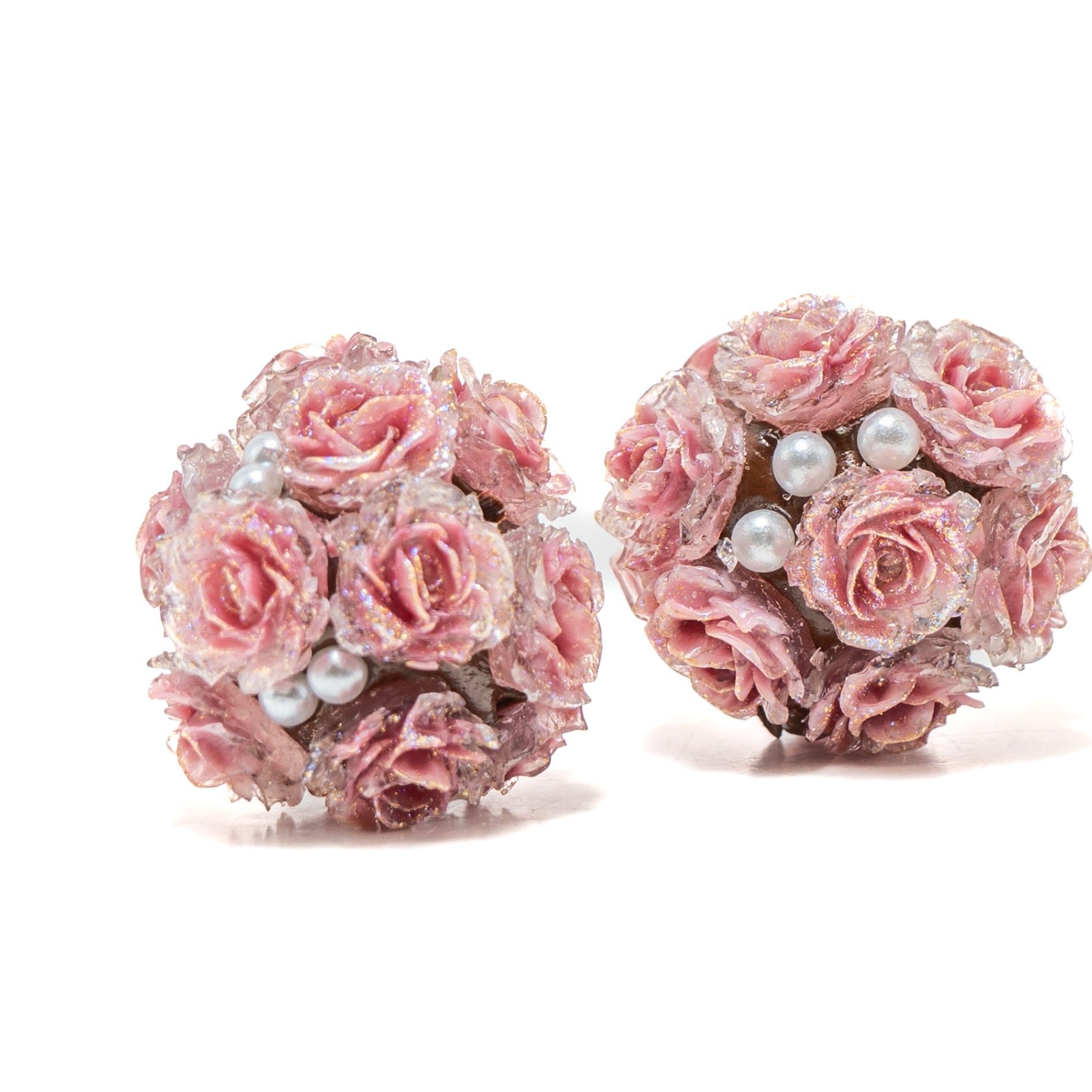 Vintage Garden Boho Bead Pair in Classic Roses