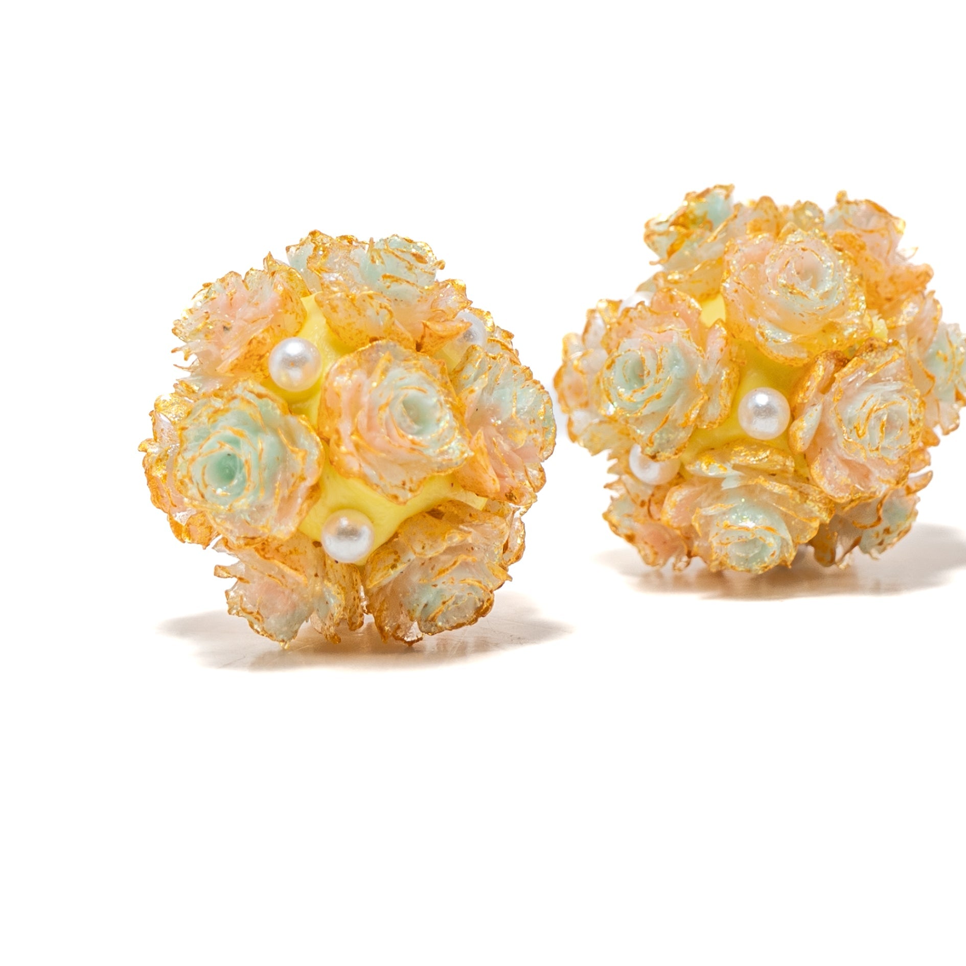 Vintage Garden Boho Bead Pair in Clouds at Sunset