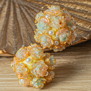 Vintage Garden Boho Bead Pair in Clouds at Sunset