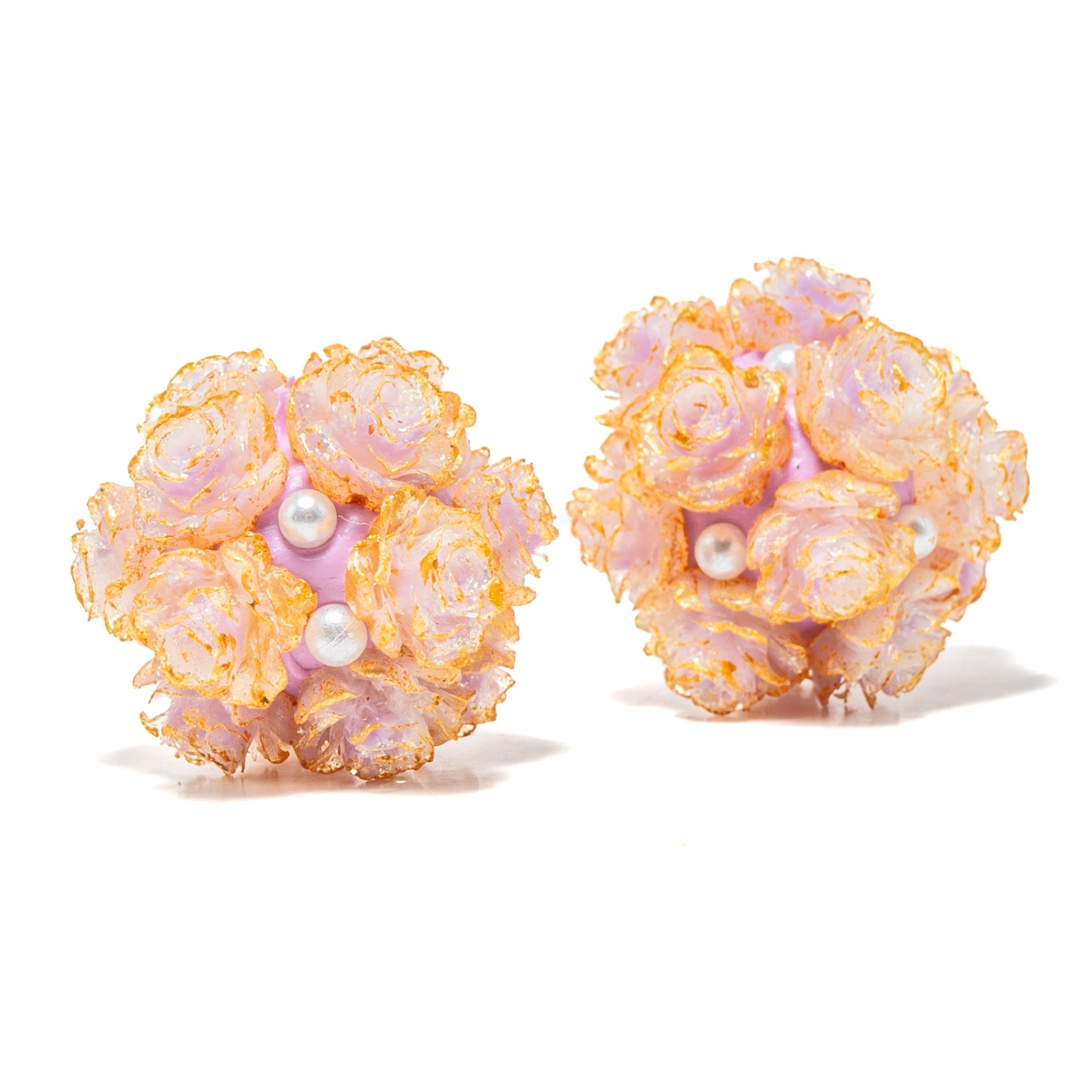 Vintage Garden Boho Bead Pair in Royal Rosa