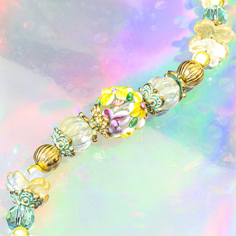 Lampwork Bead Strand in Wildflower Glow