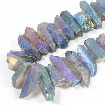 Icy Tundra Quartz Icicles Bead Strand