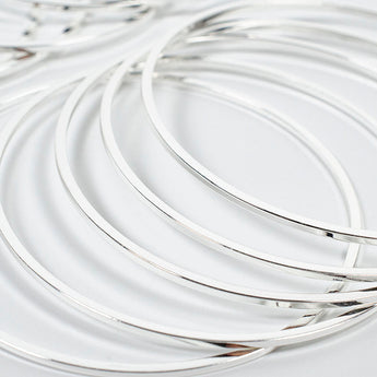 Silver Brass Bangle Set