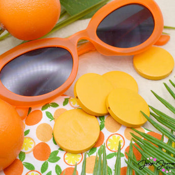 Wood Bead Pair in I Don't Care If the Sun Don't Shine