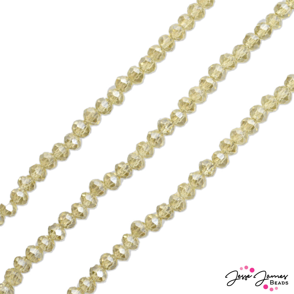 Thunder Polish Glass Strand 4x3mm in Prosecco