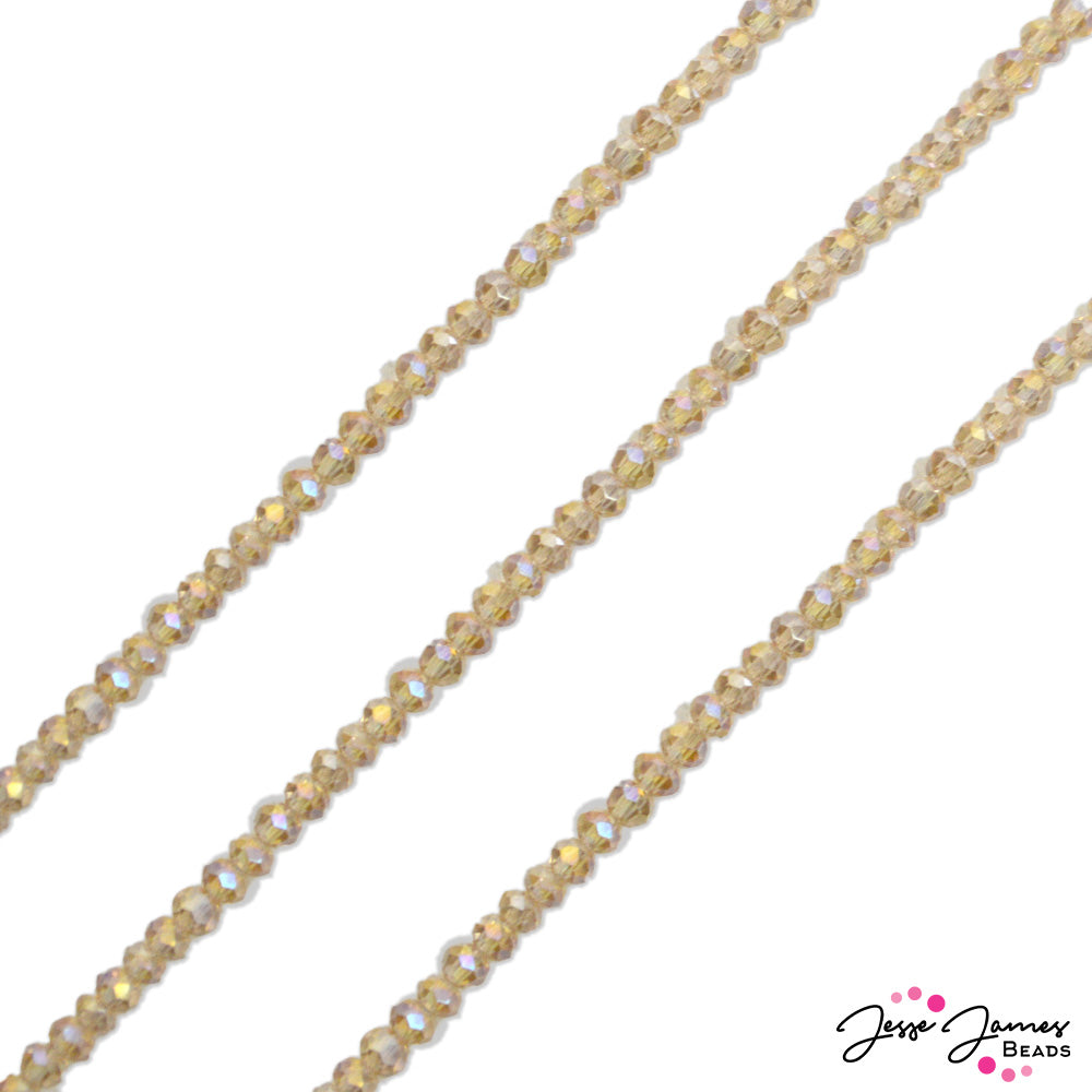 Thunder Polish Glass Strand 3x2mm in Sandy Dreams