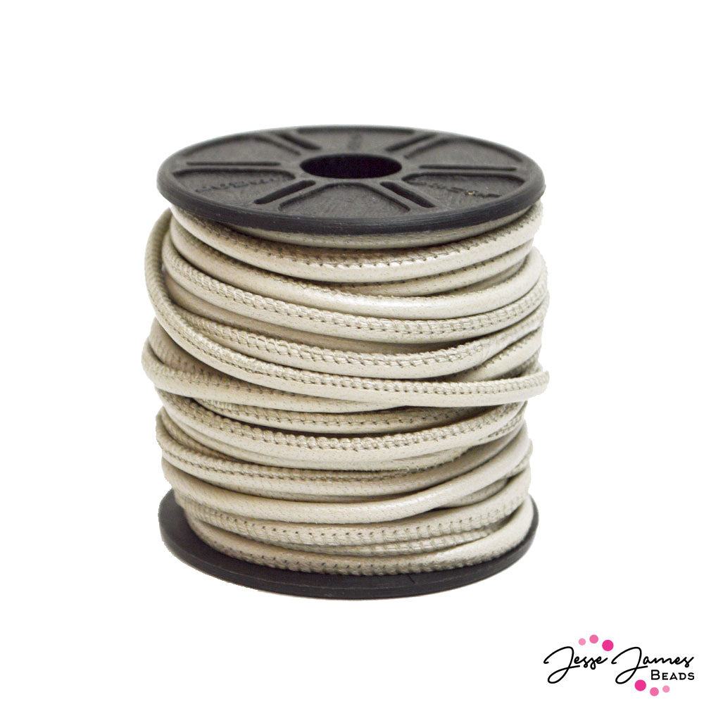 2.5MM Stitched Nappa Leather in Pearl