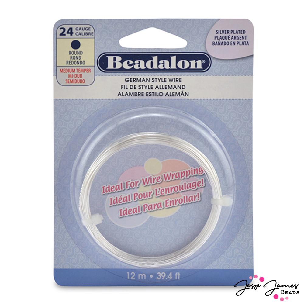 24 Gauge German Style Wire in Silver Jesse James Beads