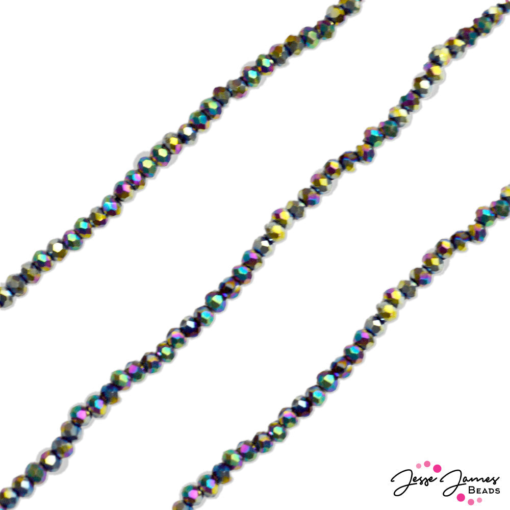 Thunder Polish Glass Strand 4x3mm in Rainbow Rhapsody