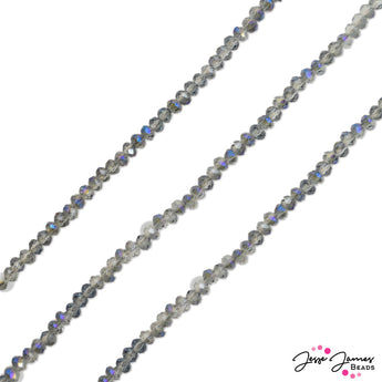 Thunder Polish Glass Strand 3x2mm in Night Swimming