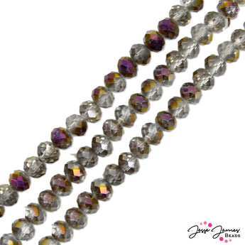 Thunder Polish Glass Strand 8x6mm in Storm Warning