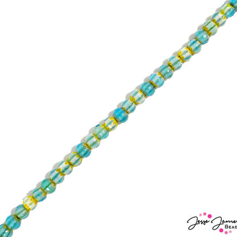 Ceramic Flowers Teal Bead Strand