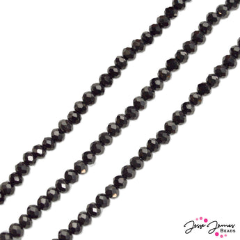 Thunder Polish Glass Strand 4x2mm in Midnight Abyss