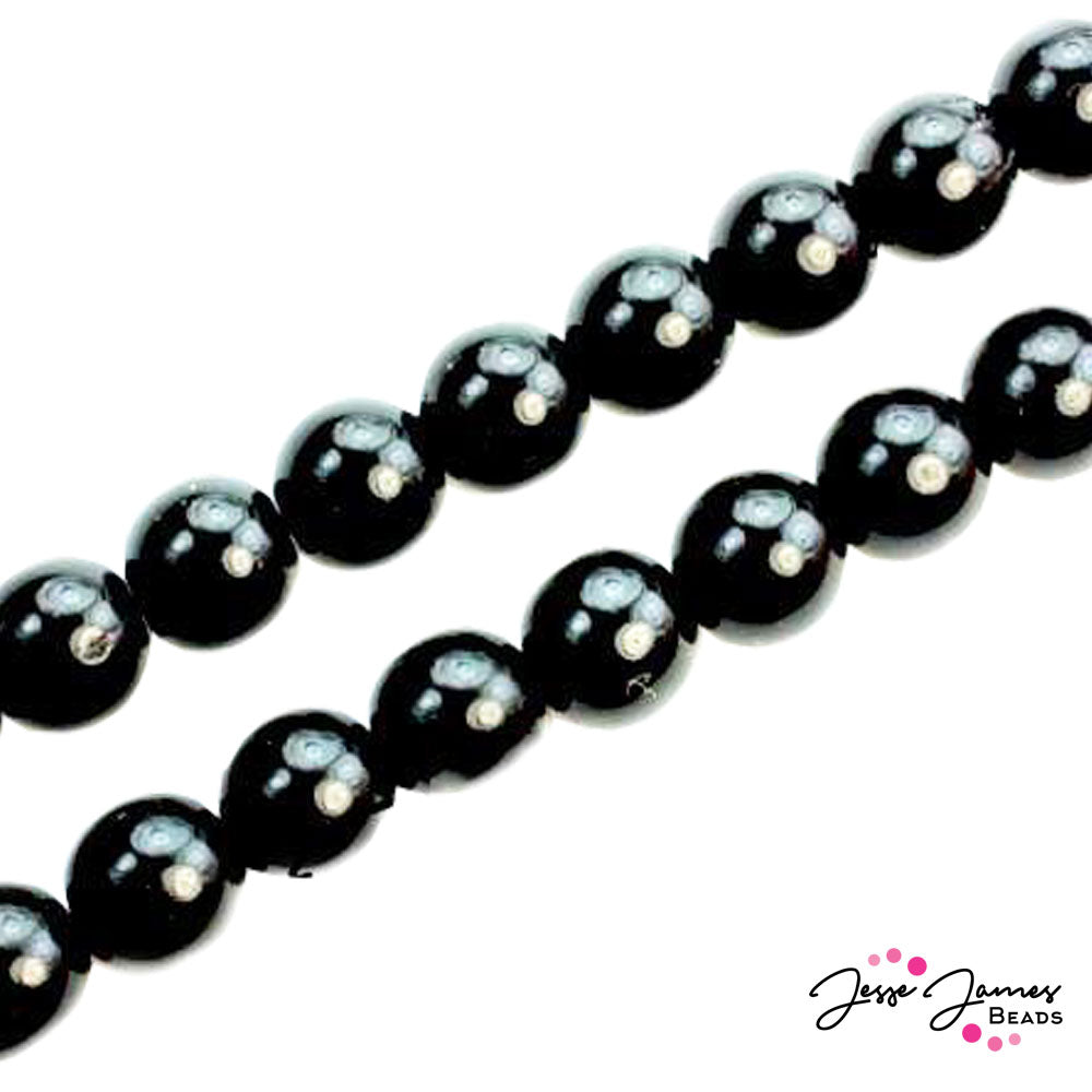 Black Jet Czech Druk Beads 6mm 50 pieces