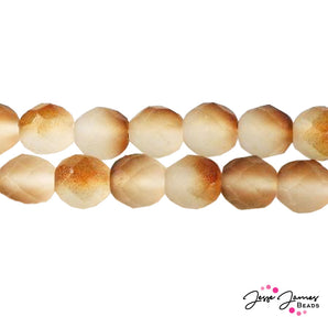Brown Half-Matte Czech Fire Polish 8mm 50 pieces