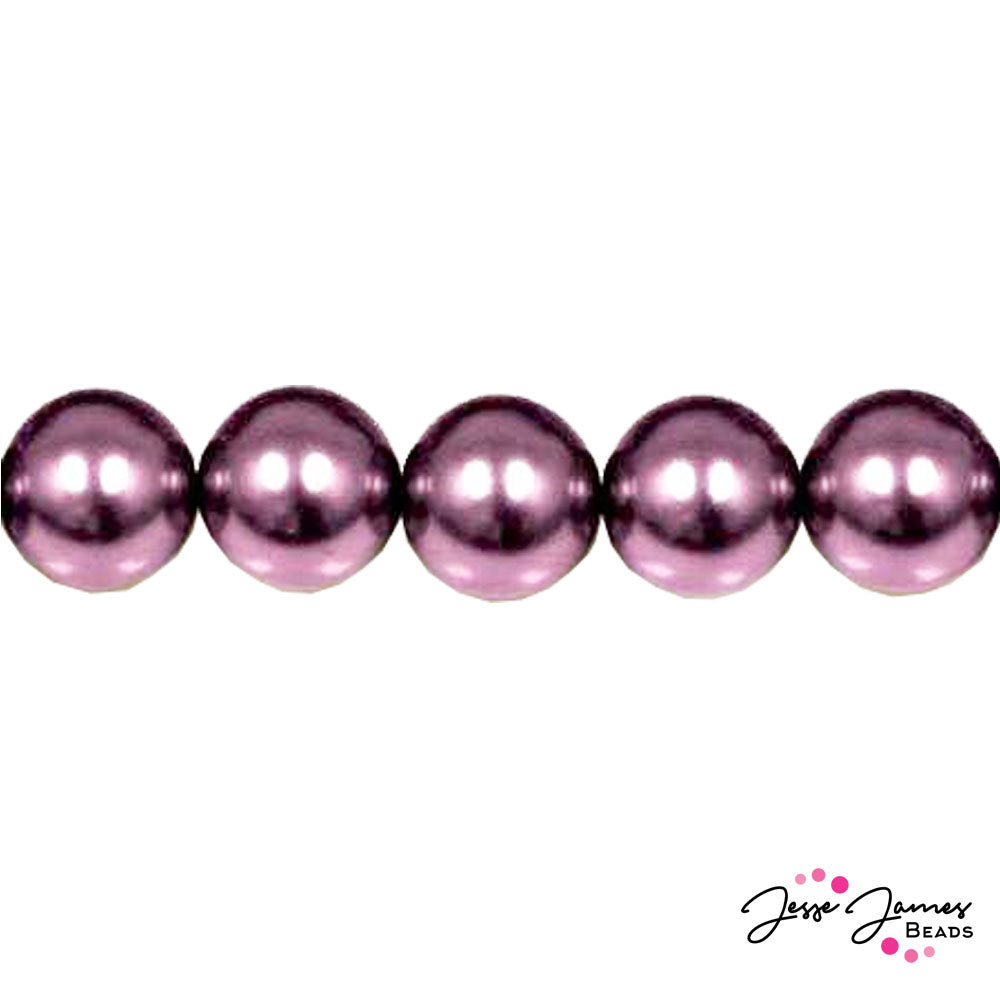 Purple Amethyst Czech Pearl Beads 8mm 50 pieces