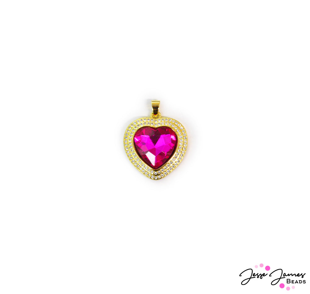 Rhinestone Hearts Pendant