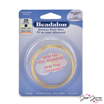 Beadalon German Style Square Wire in 20 Gauge Gold Color