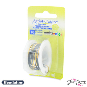 Beadalon Multicolor Wire in Silver Gold & Black 18 gauge