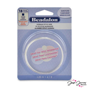 Beadalon Square German Style Wire in 18 Gauge Silver