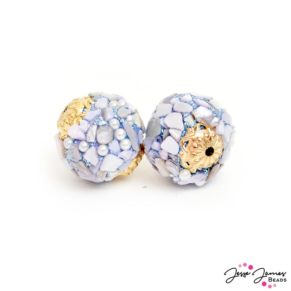Boho Bead Pair in Blue Raspberry