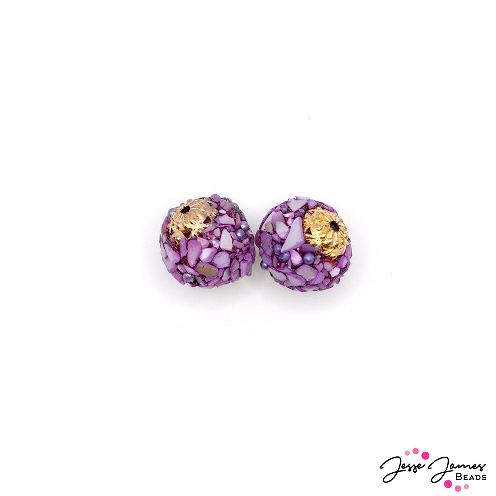 Boho Bead Pair in Blueberry Sunrise