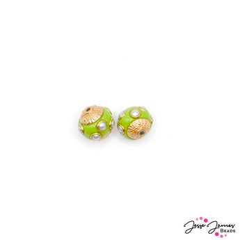 Boho Bead Pair in Kiwi Cucumber Smoothie