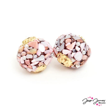 Boho Bead Pair in Nectarine Dreams