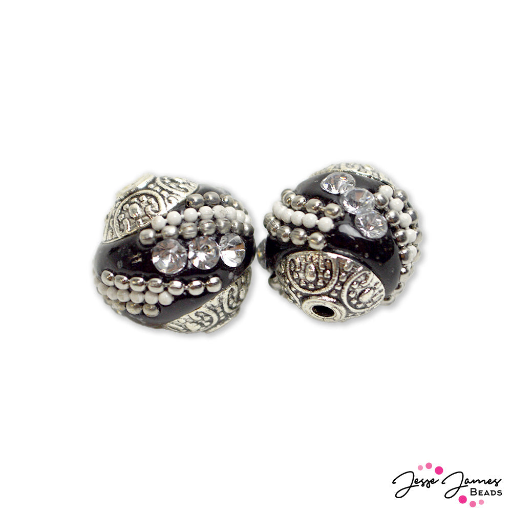Boho Bead Pair in Spider Queen