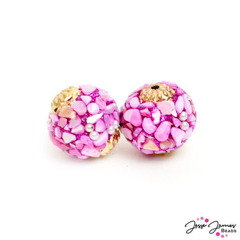 Boho Bead Pair in Tickled Pink