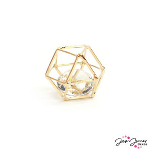 Caged Crystal Bead in Gold 20mm