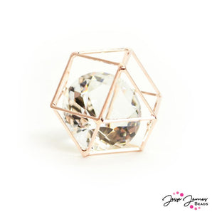 Caged Crystal Bead in Rose Gold 25mm