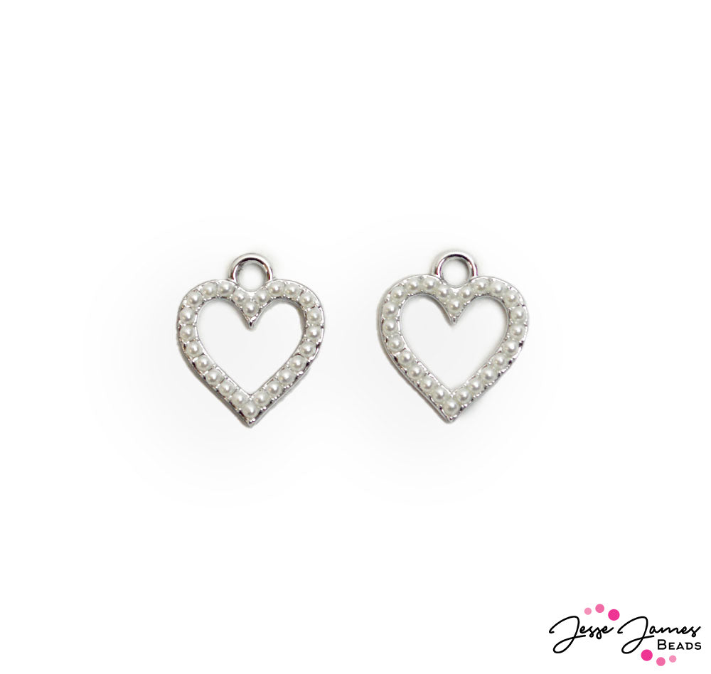 JJB Silver Hearts Charm Pair