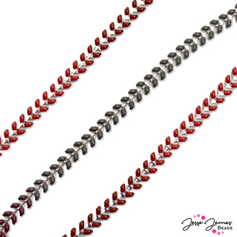 Color Trends Custom Dyed Enamel Chain in Gunmetal Roses
