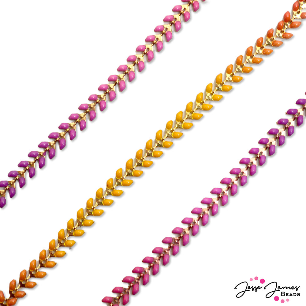 Color Trends Custom Dyed Enamel Chain in Sunset Goddess