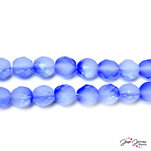 Purple Half-Matte Multi Faceted Czech Beads 8 mm 50 pieces
