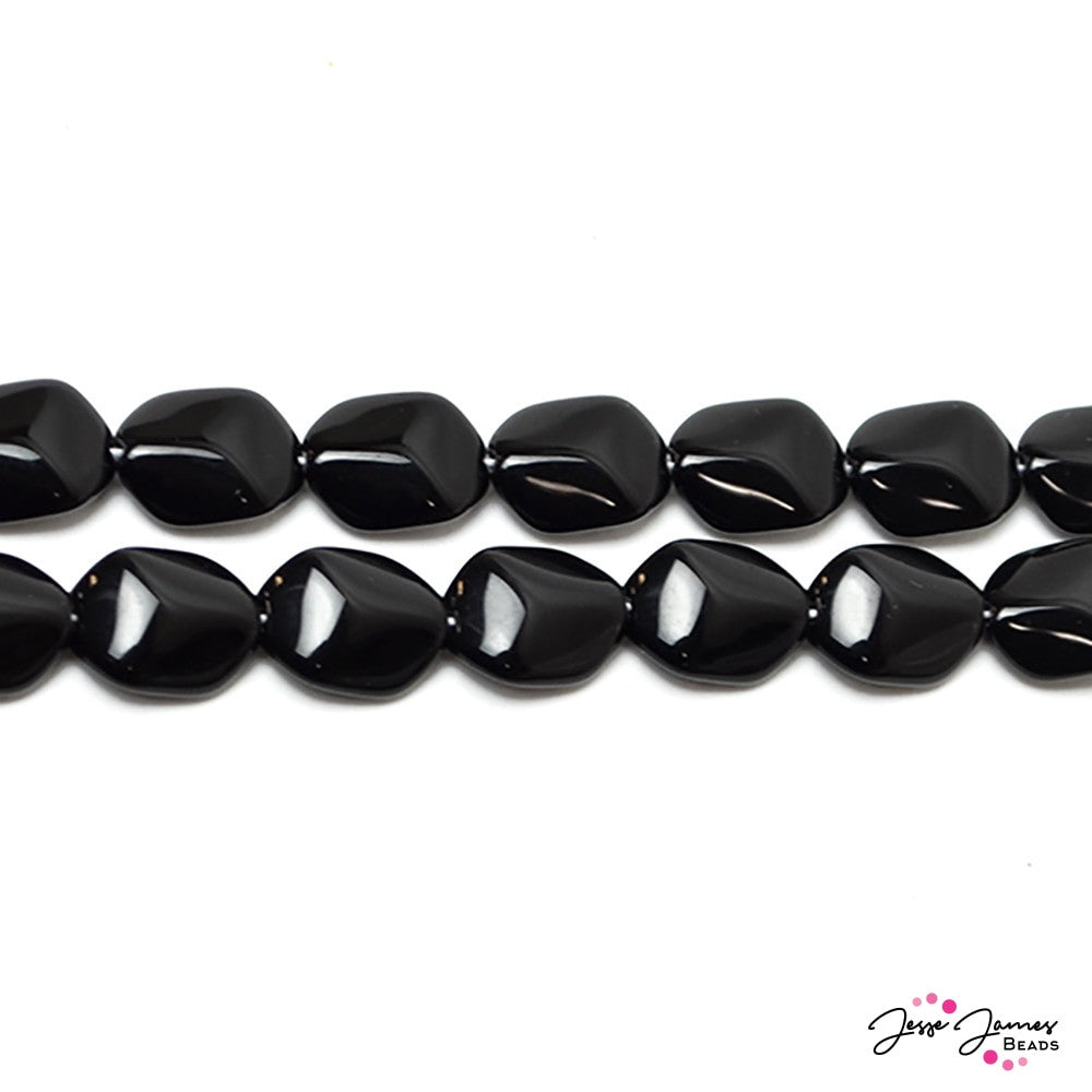 Czech 11x7 mm Jet Black Baroque