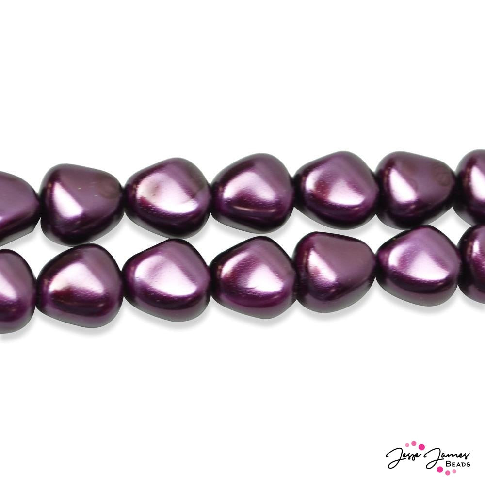 Amethyst Potato Pearl Czech Glass Beads