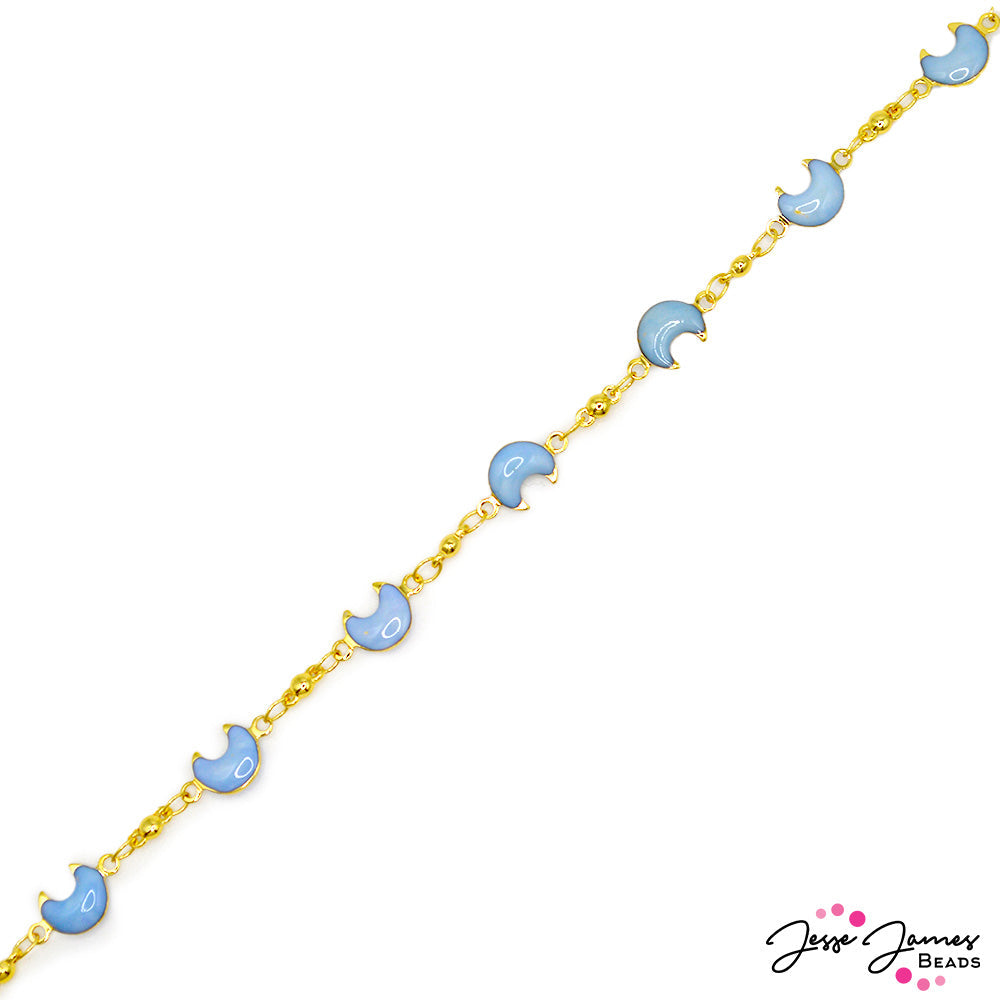 Celestial Moon Enamel Chain