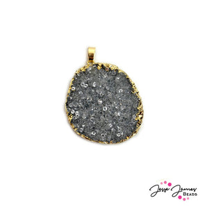 Faux Druzy Grey Pendant