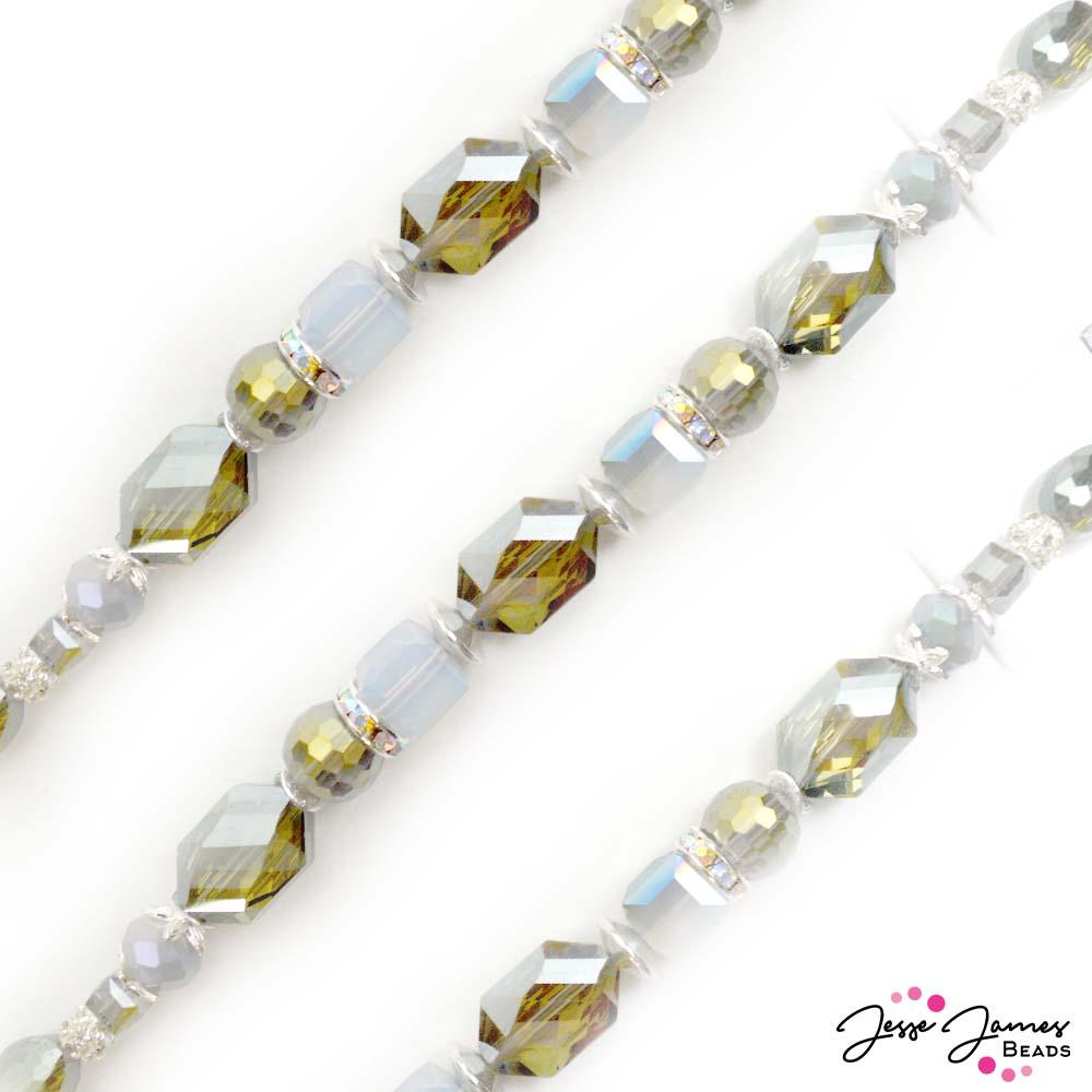 Glass Bead Strand in Sage Green